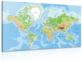 Εικόνα κλασικού παγκόσμιου χάρτη - 120x80