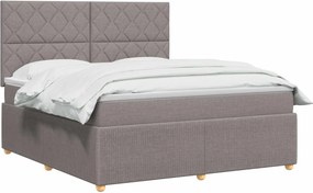 vidaXL Κρεβάτι box spring με στρώμα Taupe 160 x 200 cm Ύφασμα