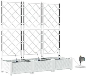 vidaXL Ζαρντινιέρες κήπου Λευκό 120 x 40 x 126 cm Ατσάλι