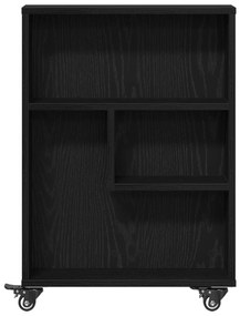 vidaXL Στενός Τροχός Αποθήκευσης Μαύρη Δρυς 48x13x68 εκ Επεξεργασμένου Ξύλου