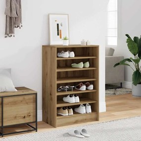 vidaXL Παπουτσοθήκη Αρτισιανή Δρυς 60x35x92 εκ. Επεξεργασμένο Ξύλο