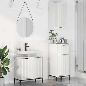 vidaXL Σετ Επίπλων Μπάνιου με συρτάρι 3 pcs Λευκό 39.5 x 36 x 88 εκ