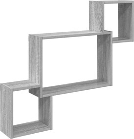 vidaXL Ράφι Τοίχου Γκρι Sonoma 91,5 x 15 x 76 εκ