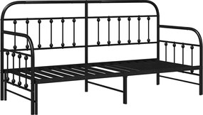 vidaXL Σκελετός κρεβατιού ημέρας Μαύρο 80 x 200 cm