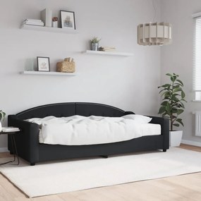 Καναπές Κρεβάτι με Στρώμα Μαύρο 100 x 200 εκ. Υφασμάτινο - Μαύρο