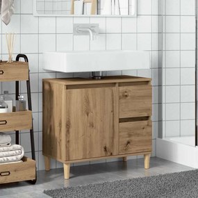 vidaXL Ντουλάπι Νιπτήρα Αρτισιανή Δρυς 65x33x60 εκ. Επεξ. Ξύλο