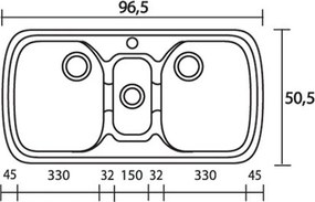 Sanitec Classic 303 (96×51) - Γρανιτένιος νεροχύτης - Granite Celtic Stone