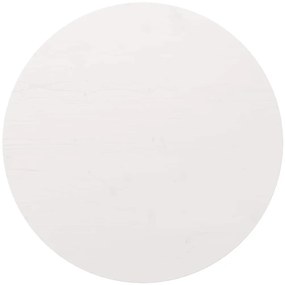 vidaXL Επιφάνεια Τραπεζιού Στρογγυλή Λευκή Ø80x3 εκ. Μασίφ Ξύλο Πεύκου