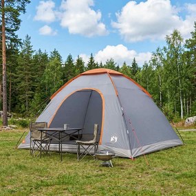 vidaXL Σκηνή Camping 6 ατόμων Γκρι και Πορτοκαλί