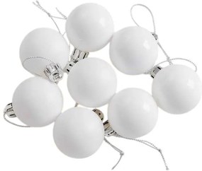 Σετ Χριστουγεννιάτικες μπάλες - 8cm - 6pcs - 326086 - White-326086_WHITE