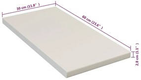 vidaXL Πάγκος Κουζίνας Κρεμ 30 x 60 x 2,8 εκ. από Μοριοσανίδα