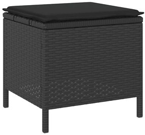 vidaXL Σέτ φαγητού για κήπο Μαύρο συνθετικό ρατάν