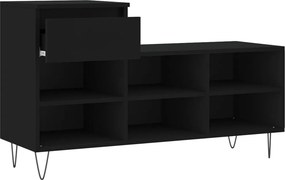 vidaXL Παπουτσοθήκη Μαύρο 102x36x60 εκ. από Επεξεργασμένο Ξύλο