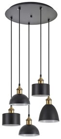 Φωτιστικό Οροφής  SE21-BR-10-5BL-MS123 MAGNUM FLEX Bronze Metal Pendant Black Metal Shade+ - Μέταλλο - 77-8971