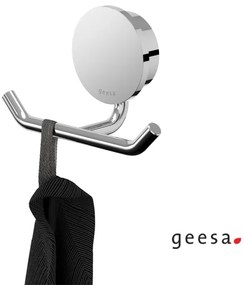 GEESA Opal Άγκιστρο Μπάνιου Διπλό με Βίδες 4,6εκ Chrome