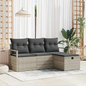 vidaXL Σετ Καναπέ Κήπου 4 pcs Ανοιχτό γκρι 175 x 117 x 85 εκ.