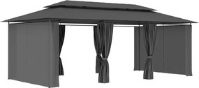 vidaXL Κιόσκι με Κουρτίνες Ανθρακί 600 x 298 x 270 εκ.