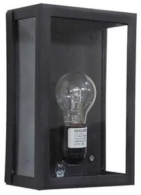 Απλίκα Φωτιστικό Τοίχου IP44 Φανάρι Πλαστικό SLP-60A Heronia-13-0108-Μαύρο 13-0108