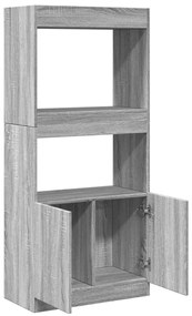 Ντουλάπι Γκρι Sonoma 63x33x140 εκ. από Επεξεργασμένο Ξύλο - Γκρι