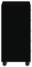 vidaXL Συρταριέρα με Ροδάκια Μαύρη από Επεξεργασμένο Ξύλο