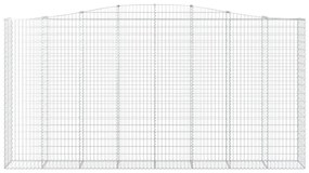 vidaXL Συρματοκιβώτια Τοξωτά 2 τεμ. 400x50x200/220 εκ. Γαλβαν. Ατσάλι