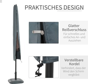 Κάλυμμα ομπρέλας κήπου Αδιάβροχο φερμουάρ Oxford Polyester 70" Γκρι