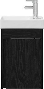vidaXL Μονάδα μπάνιου με βρύση Μαύρη Δρυς 40,5 x 22,5 x 62 εκ.