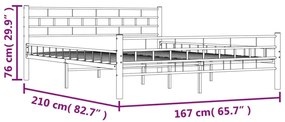 Πλαίσιο Κρεβατιού Μαύρο 160 x 200 εκ. Ατσάλινο - Μαύρο