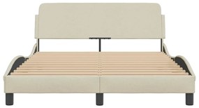 vidaXL Σκελετός Κρεβατιού Χωρίς Στρώμα Κρεμ 120x200 εκ. Υφασμάτινο