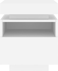 vidaXL Κομοδίνο με Φώτα LED Λευκό 40 x 39 x 48,5 εκ.