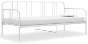 324750 vidaXL Πλαίσιο για Καναπέ - Κρεβάτι Λευκό 90 x 200 εκ. Μεταλλικό Λευκό, 1 Τεμάχιο