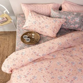 Σεντόνια FL6261 (Σετ 4τμχ) Pink Palamaiki Διπλό 200x260cm 100% Βαμβάκι