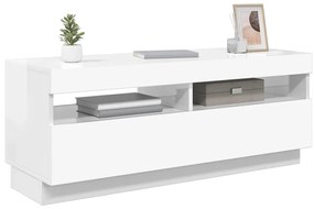 vidaXL Έπιπλο Τηλεόρασης με LED Γυαλιστερό Άσπρο 100 x 35 x 40 εκ.