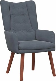 vidaXL Πολυθρόνα Σκούρο Γκρι 63 x 67 x 94 εκ. Βελούδο