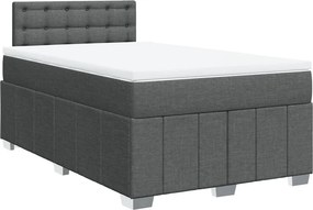 vidaXL Κρεβάτι Boxspring με Στρώμα Σκούρο Γκρι 120x190 εκ Υφασμάτινο