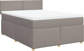 vidaXL Κρεβάτι Boxspring με Στρώμα Taupe 140x190 εκ. Υφασμάτινο