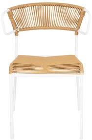 ΚΑΡΕΚΛΑ SUKI  ΜΕΤΑΛΛO ΛΕΥΚΟ KAI ΣΥΝΘ. RATTAN ΣΕ ΦΥΣΙΚΟ 54x62x80Υεκ