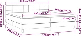 vidaXL Κρεβάτι Boxspring με Στρώμα Κρεμ 200x200 εκ. Υφασμάτινο