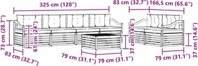 vidaXL Σειρά Καναπέ Εξωτερικού 7 pcs Λευκό και Κρεμ Πολυεστέρας