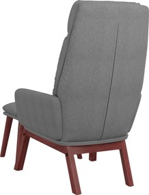 vidaXL Πολυθρόνα Relax Ανοιχτό Γκρι Υφασμάτινη με Σκαμπό