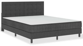 Κρεβάτι Boxspring Σκούρο Γκρι 160 x 200 εκ. Υφασμάτινο - Γκρι