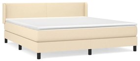 vidaXL Κρεβάτι Boxspring με Στρώμα Κρεμ 160x200 εκ. Υφασμάτινο