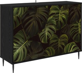 vidaXL Πλαϊνό γραφείο ELBURG Μαύρη Δρυς 102 x 33 x 76 εκ.