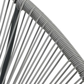 vidaXL Πολυθρόνα Κουνιστή Οβάλ Εξωτερικού Χώρου Γκρι Συνθετικό Ρατάν
