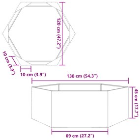 ΖΑΡΝΤΙΝΙΕΡΑ ΚΗΠΟΥ ΕΞΑΓΩΝΗ ΑΝΘΡΑΚΙ 138X120X45 ΕΚ. ΑΤΣΑΛΙ 851138