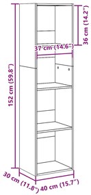 ΒΙΒΛΙΟΘΗΚΗ ΑΡΤΙΣΙΑΝΗ ΔΡΥΣ 40X30X152 ΕΚ. ΑΠΟ ΕΠΕΞΕΡΓΑΣΜΕΝΟ ΞΥΛΟ 857884