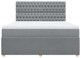 ΚΡΕΒΑΤΙ BOXSPRING ΜΕ ΣΤΡΩΜΑ ΑΝΟΙΧΤΟ ΓΚΡΙ 180X200 ΕΚ. ΥΦΑΣΜΑΤΙΝΟ 3292142