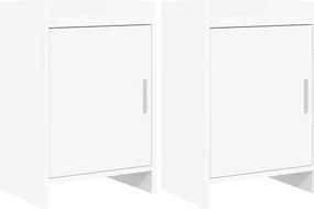 vidaXL Κομοδίνα 2 τμχ. Λευκό 40 x 30 x 60 cm Επεξεργασμένο Ξύλο