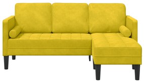 vidaXL Γωνιακός Καναπές Κίτρινος 173x131x67 εκ. Βελούδο