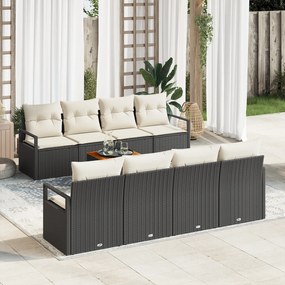 vidaXL Σετ Καναπέ Κήπου 9 pcs Μαύρος, λευκός Large